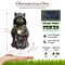 Ominous Black Cat Wizard Figurine, 7" Solar Light Gothic Yard Statue Decor
